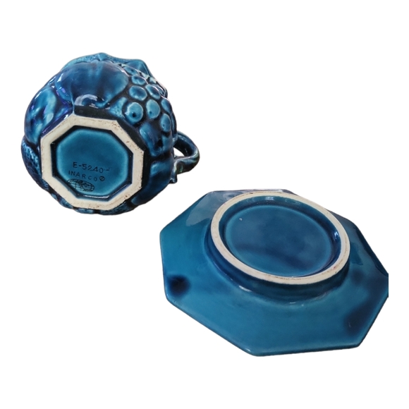 Vintage MCM Inarco Mood Indigo Small Fruit Pitcher & Plate - Picture 4 of 10